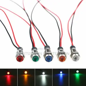 USA 5xcar Boat 12V 8mm LED Indicator Dashboard Warnin Lamp