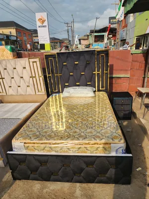 Quality 4.5by6 Upholstery Padded Bed Frame With One Bed Side