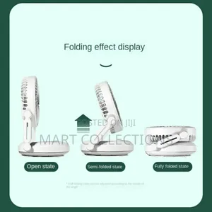 Rechargeable Mini Foldable Fan Rotating Fan With Led Light