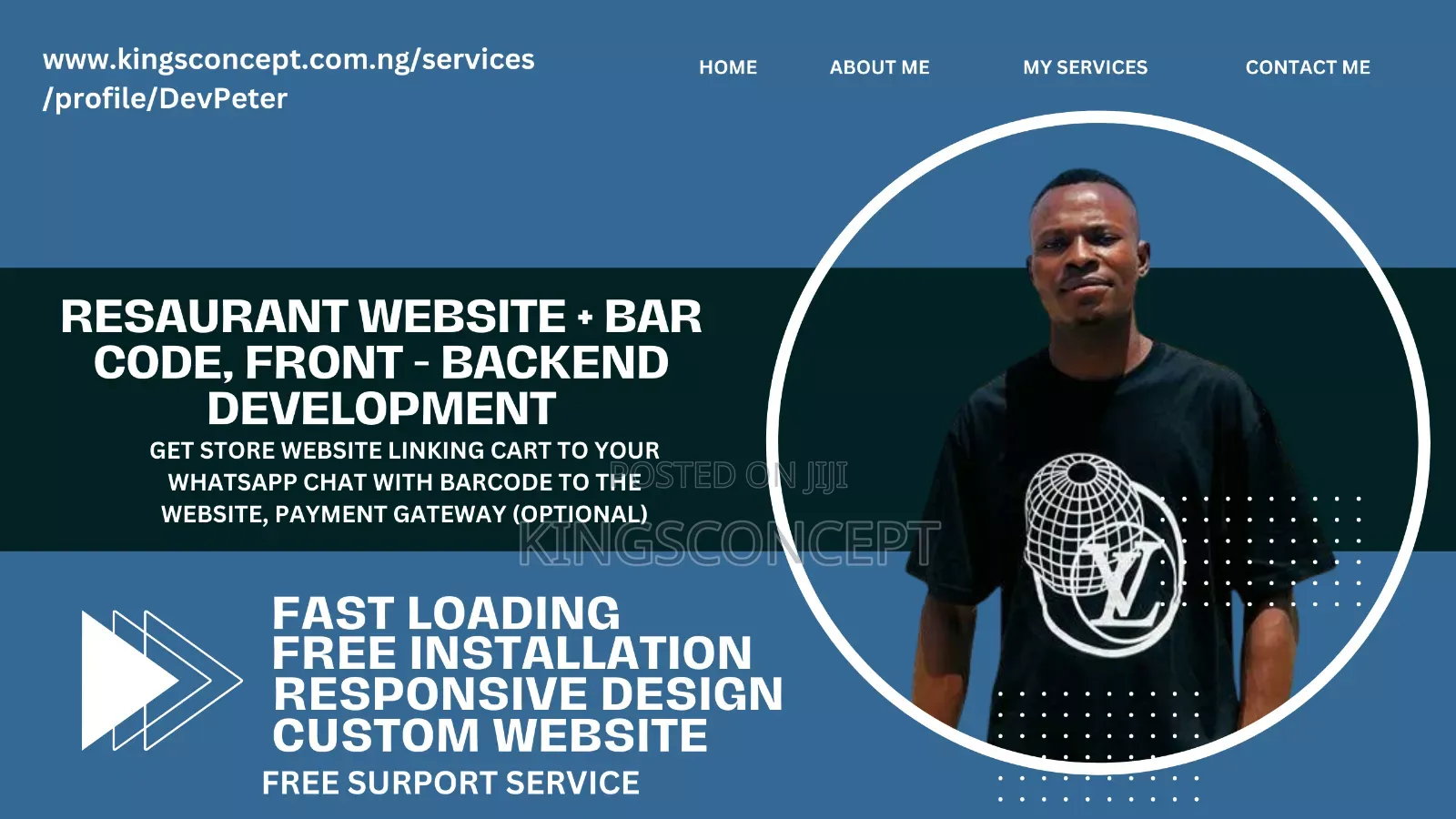 RESAURANT WEBSITE + BAR CODE, Front - Backend Development