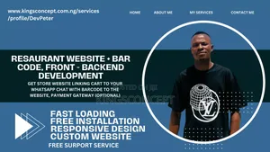 RESAURANT WEBSITE + BAR CODE, Front - Backend Development