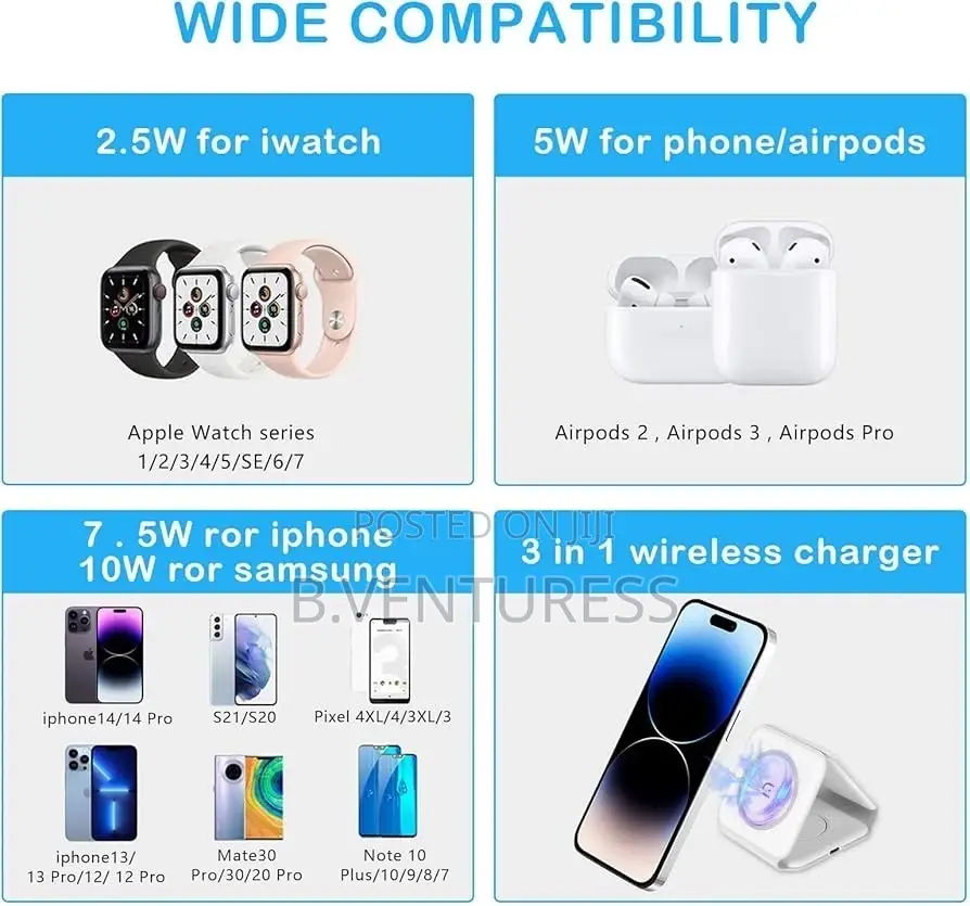 3 in 1 Foldable Magnetic Wireless Charger