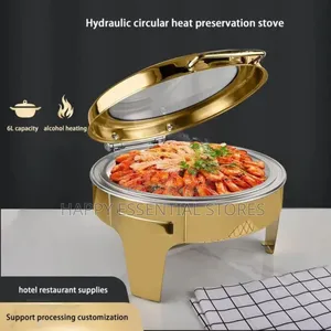 Stainless Steel Round Gold Chaffing Dish 