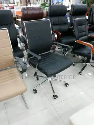 Office Swivel Chair Italian Leather and Iron