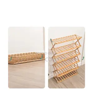 Foldable Shoe Rack Bamboo 5 Tier Shoe Rack Organizer