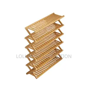 Foldable Shoe Rack Bamboo 5 Tier Shoe Rack Organizer