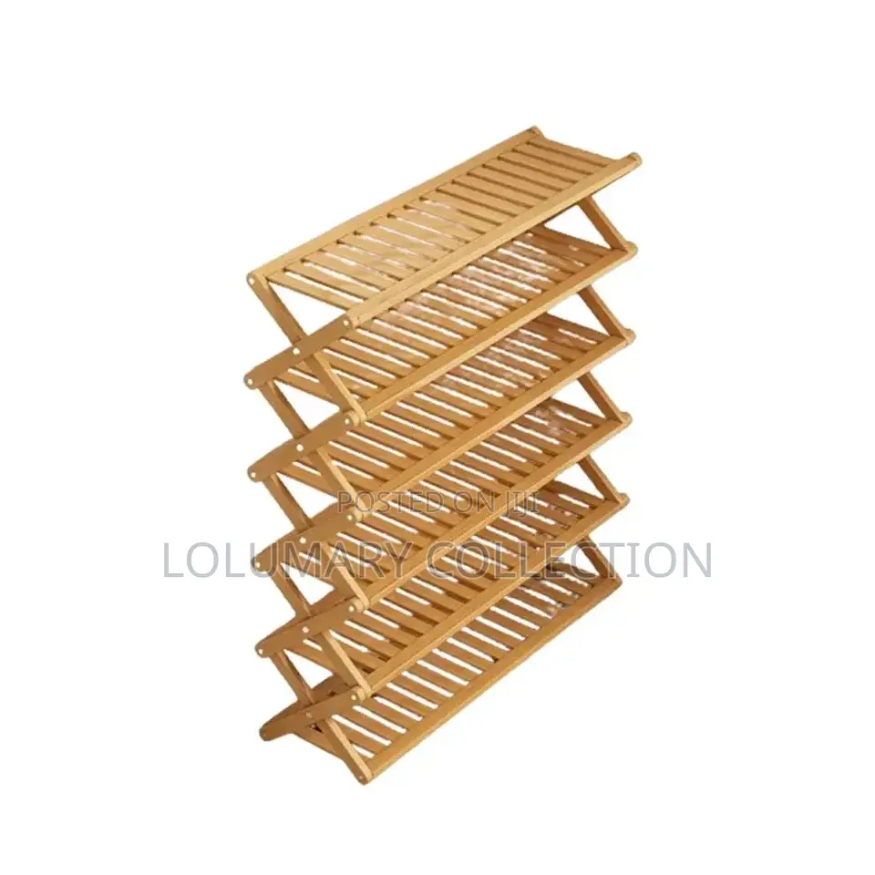 Foldable Shoe Rack Bamboo 5 Tier Shoe Rack Organizer