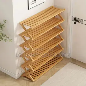 Foldable Shoe Rack Bamboo 5 Tier Shoe Rack Organizer