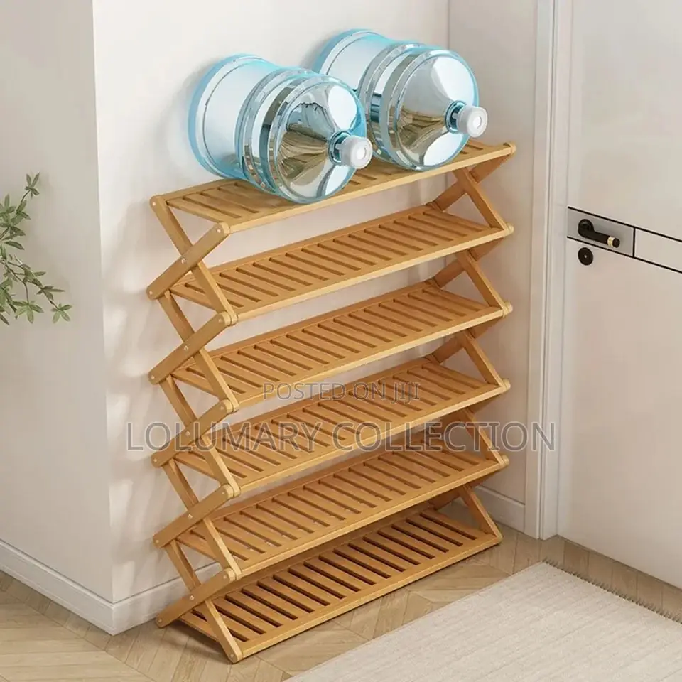 Foldable Shoe Rack Bamboo 5 Tier Shoe Rack Organizer