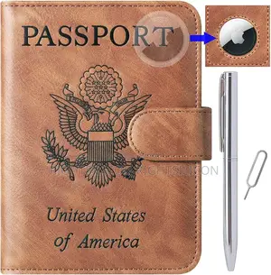 USA Airtag Passport Holder Cover Wallet Travel Essentials