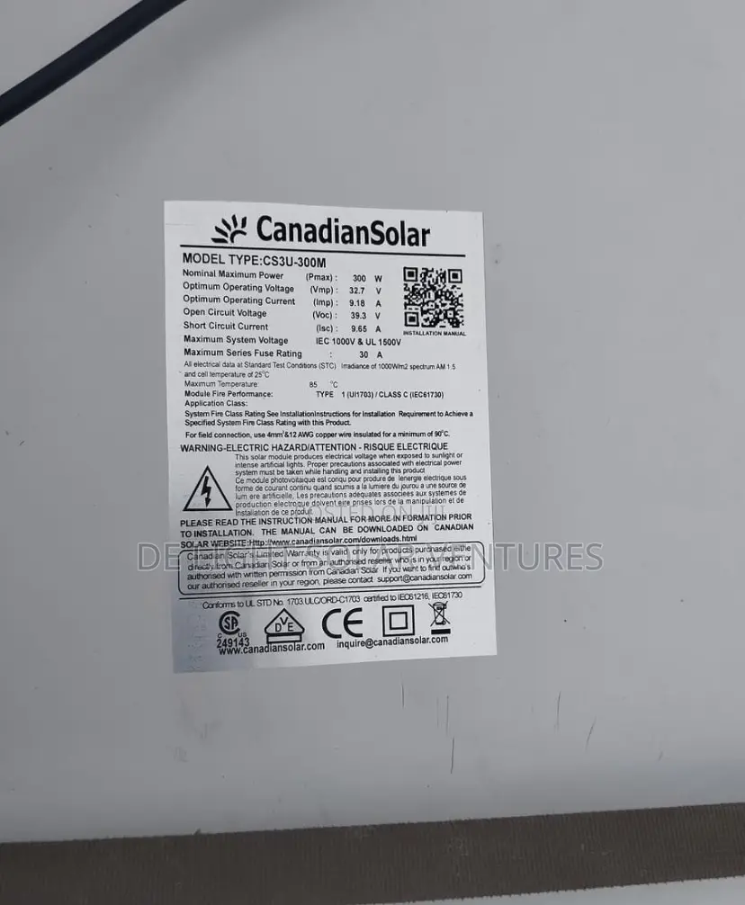 300w Canadian Use Mono Panel Available