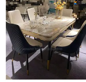 6 Seater Marble Top Dining Set