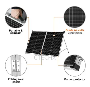 100W Foldable Solar Panel Kit 12V With 10A Charge Controler