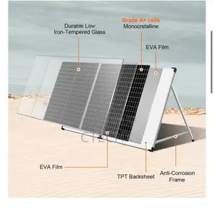 100W Foldable Solar Panel Kit 12V With 10A Charge Controler