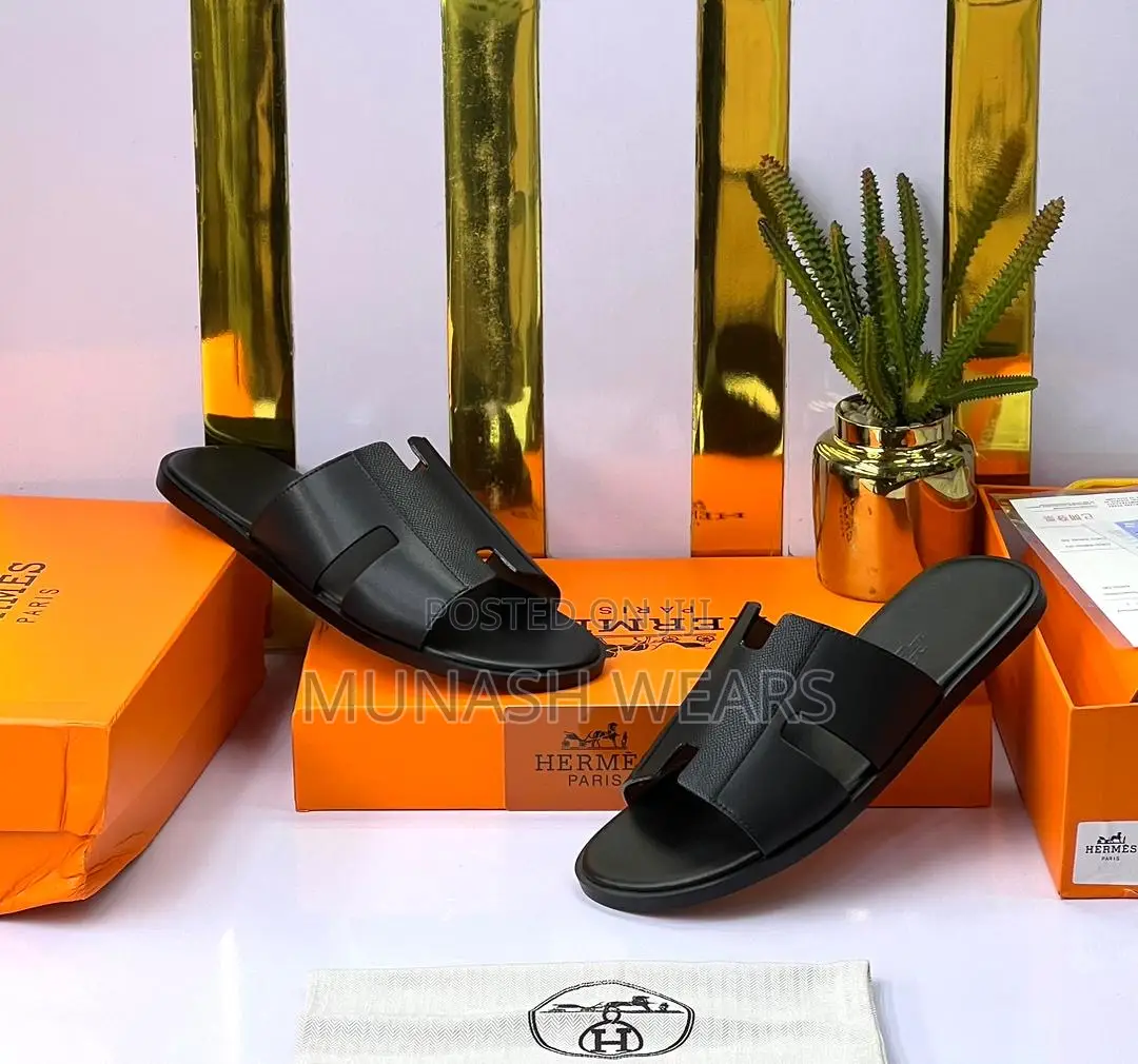 Hermes Leather Slipers