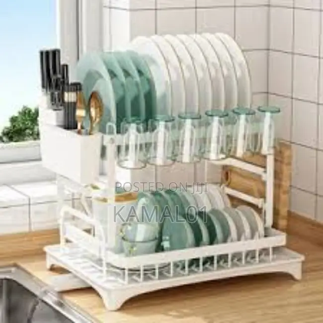 Kitchen Storage Rack Multifunctional Double Layer Drainage