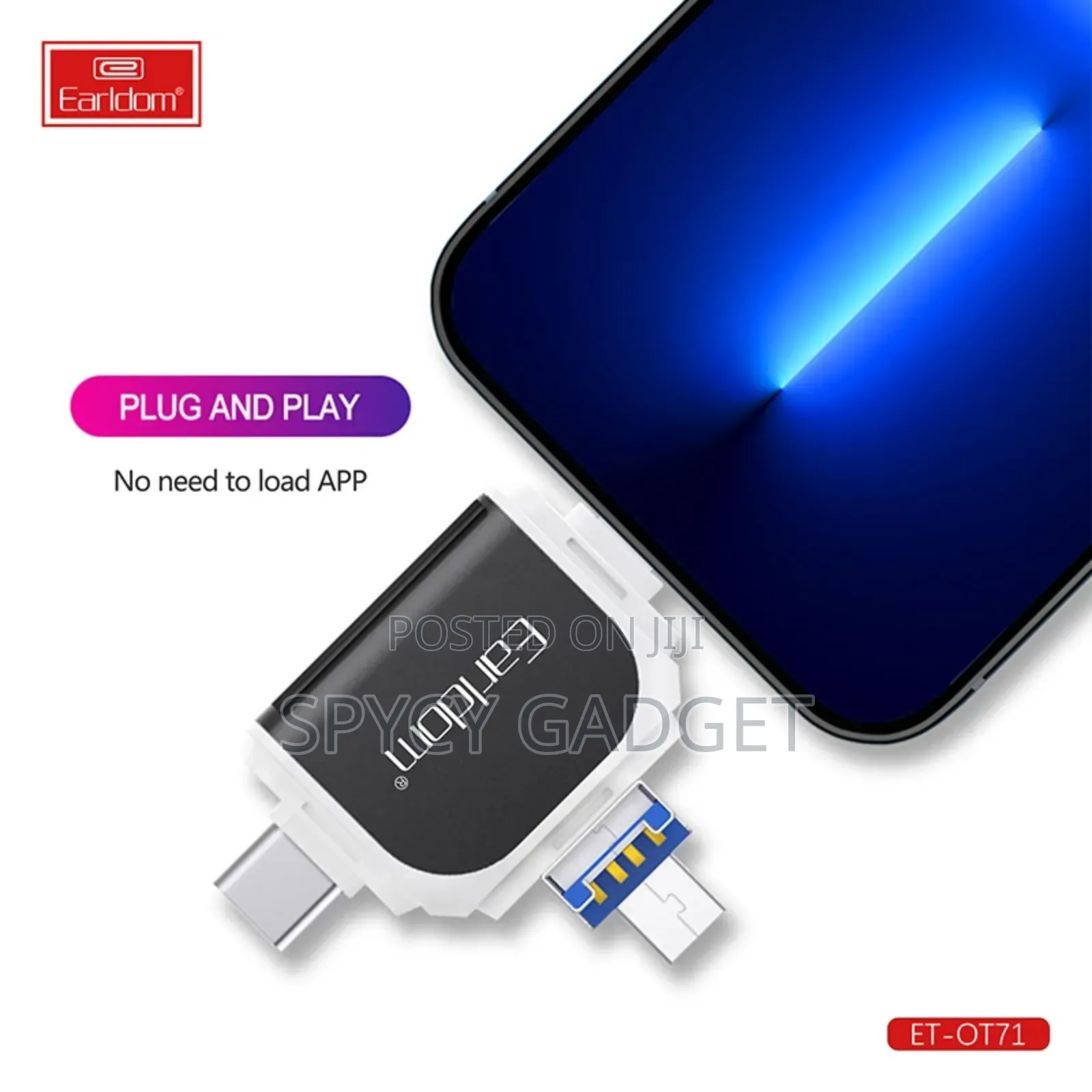 6-in-1 OTG Card Reader Plug Play