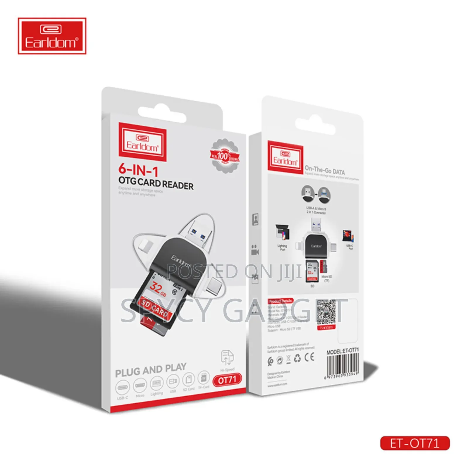 6-in-1 OTG Card Reader Plug Play