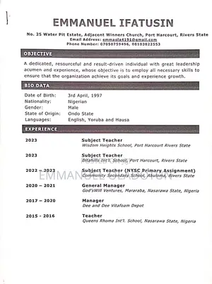 Housekeeping Cleaning CV