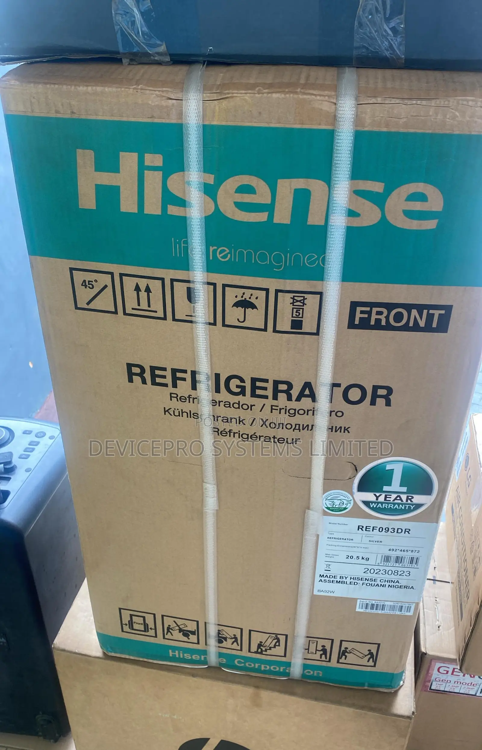 (Ref 093dr)Hisnese Single Door Refrigerator- 90L
