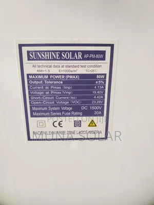 80watts Sunshine Solar Panel
