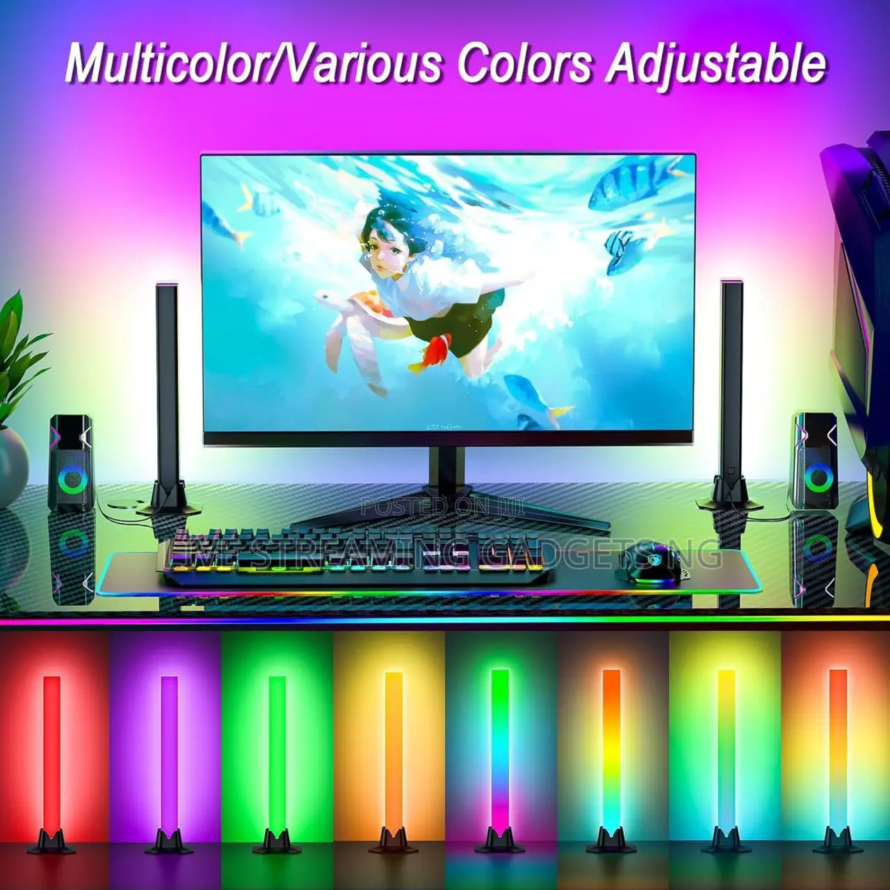 2in1 RGB Colorful Desktop Light Bar/Music Light