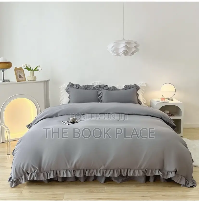 Ashes Color Plain Bedding Set