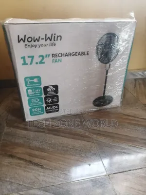 The New Wow Win Black 17.2 Rechargeable Fan