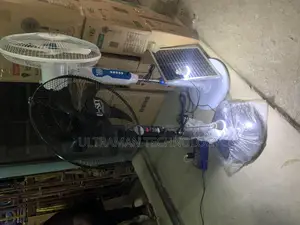 DC / AC Rechargeable Solar Standing Fan + Panel