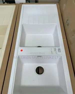 Acrylic Double Bowl Kitchen Sinks With Tray