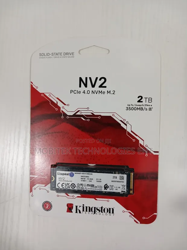 2TB Kingston NV2 SSD Pcie 4.0 Gen4 X4 Nvme Solid Drive in
