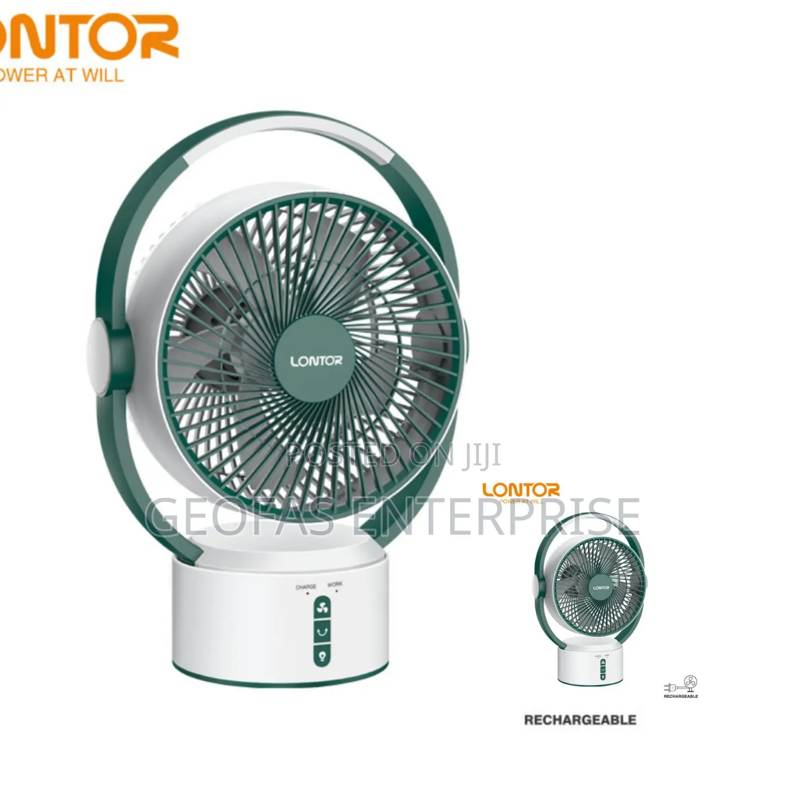 Lontor Quality Rechargeable Table Fan