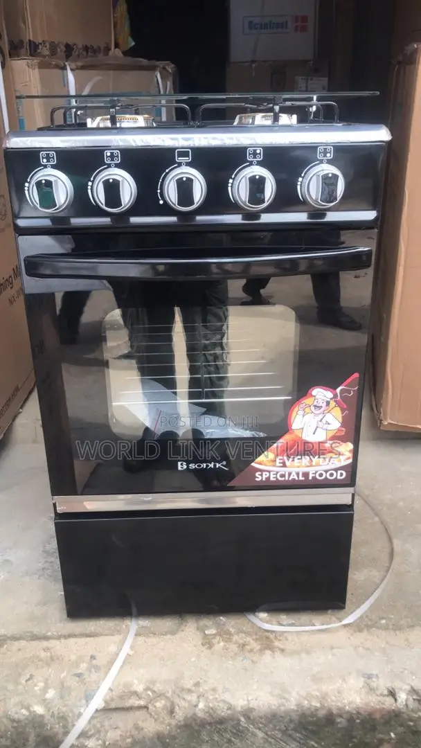 Sonik 4 Gas Burner Standing Cooker Automatic IGNNESION