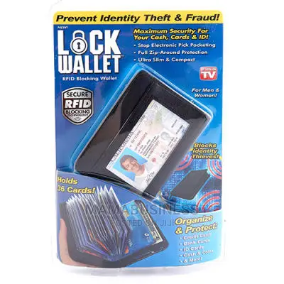 Lock Wallet RFID Blocking Wallet - Black