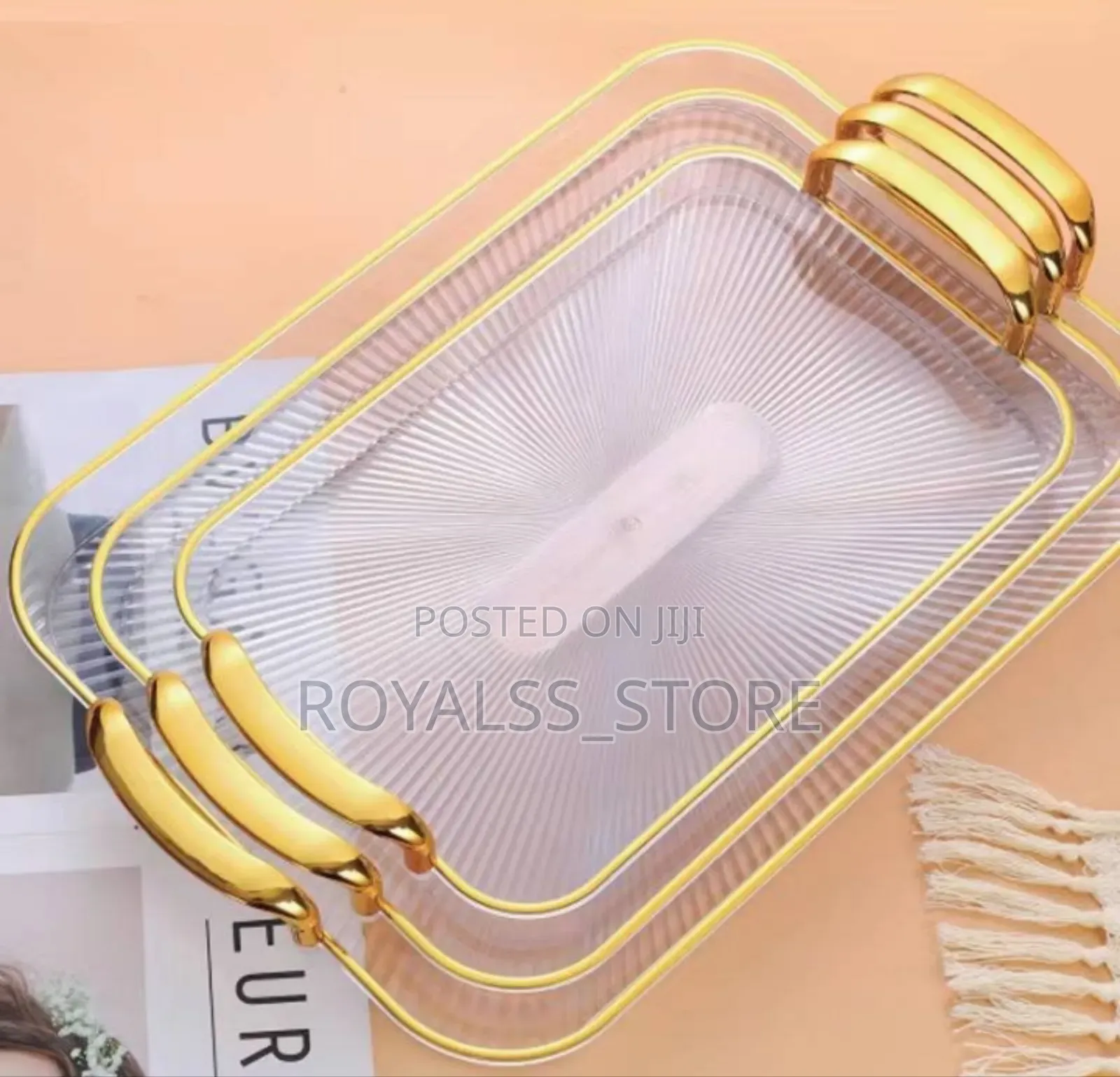 3 in 1 Rectangular Acrylic Tray Set