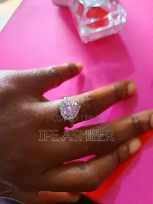 Photo - Pink Stone Ladies Proposal Ring - Silver