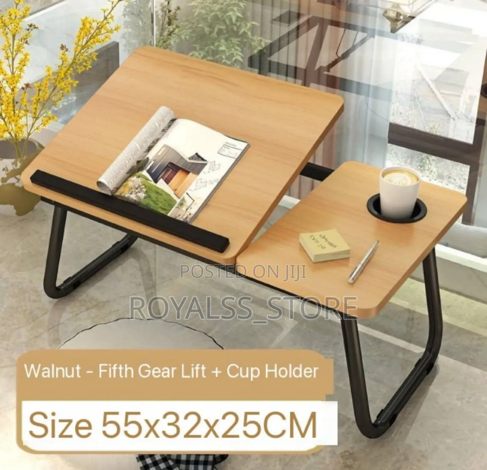 Removable Folding Bed Reading Table/Desk With Cup Holder