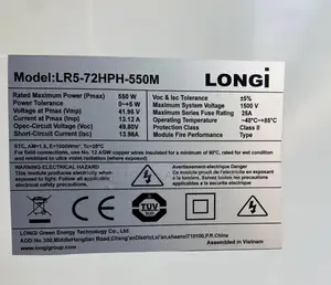 LONGI Solar Panel 550watts