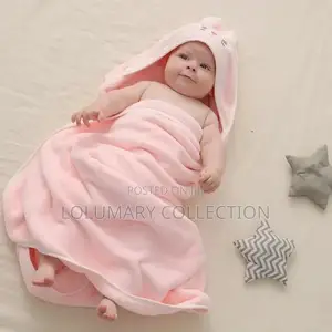 Kids Hooded Towel Soft Baby Bathrobe Cartoon Design