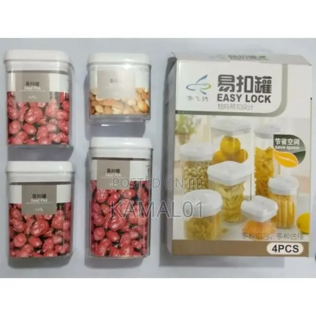 Easy Lock Large Kitchen Storage Container Set 4pcs
