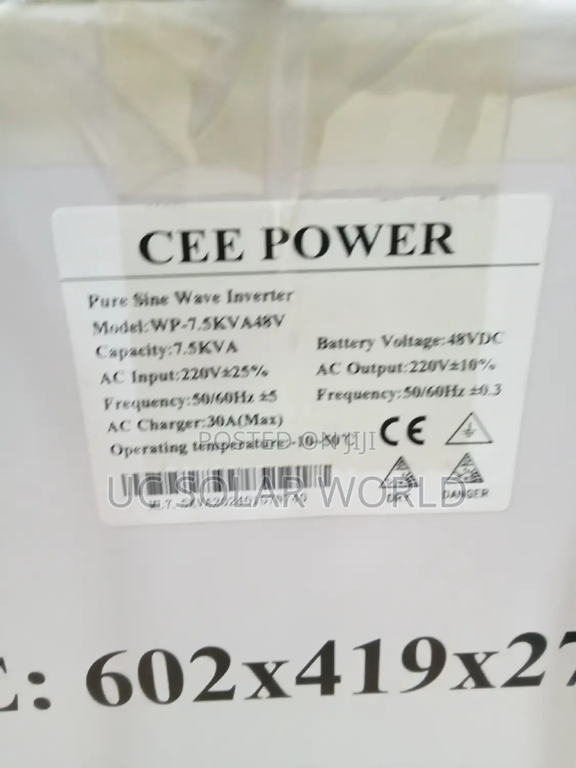 Cee Power 7.5kva Inverter