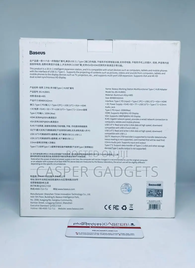 Baseus 16-in-1 Working Station Hub Adapter
