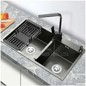 Black Double Bowl Kitchen Sink 04