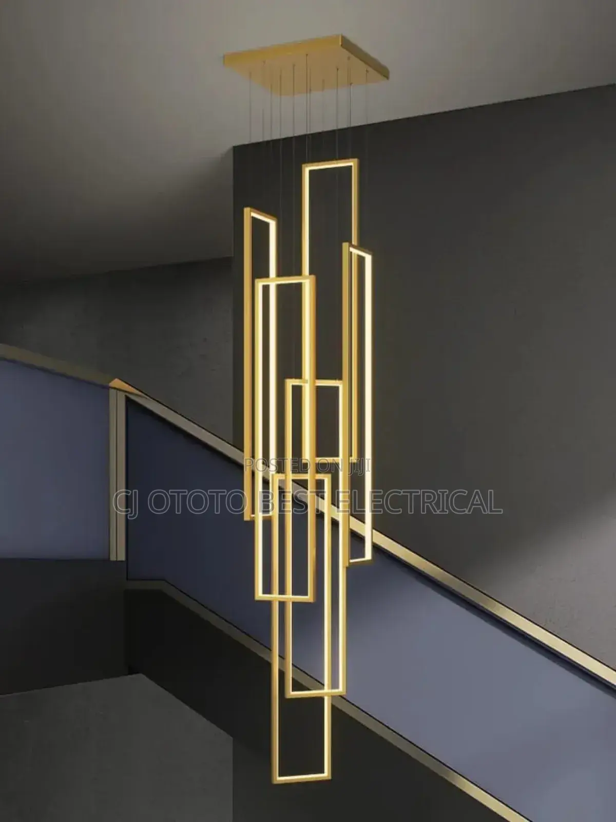 Black and Gold Available Staircase Light Adjustable
