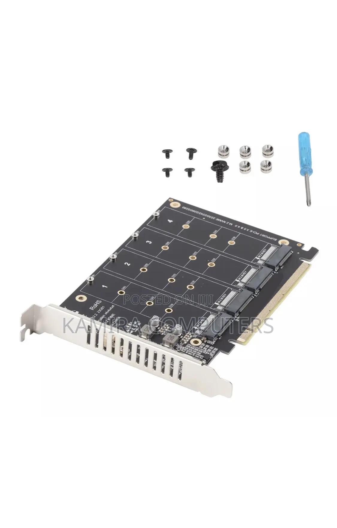 M.2 NVME SSD to PCIE X16 Adapter 4 Port High Speed 4x32gbps