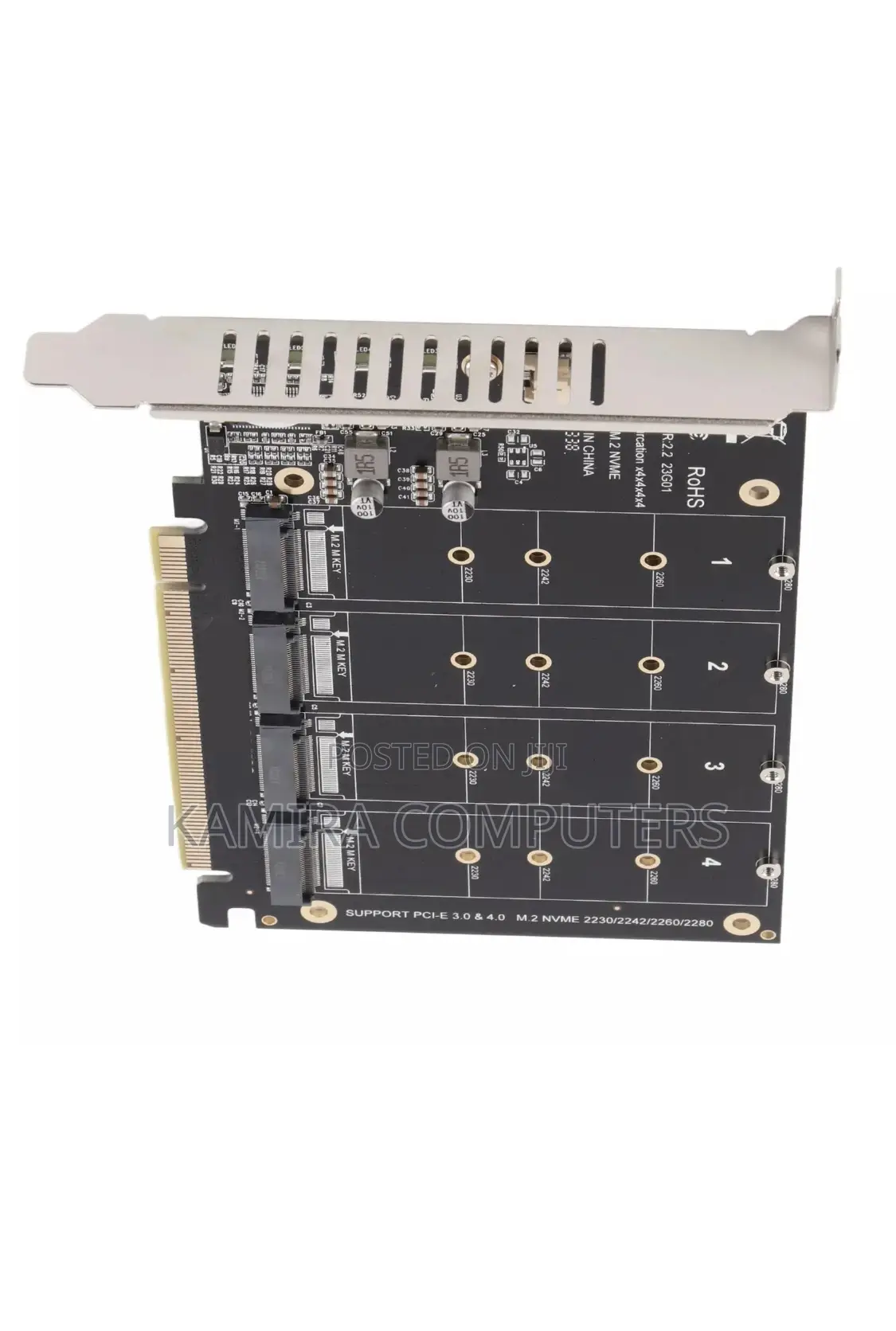 M.2 NVME SSD to PCIE X16 Adapter 4 Port High Speed 4x32gbps