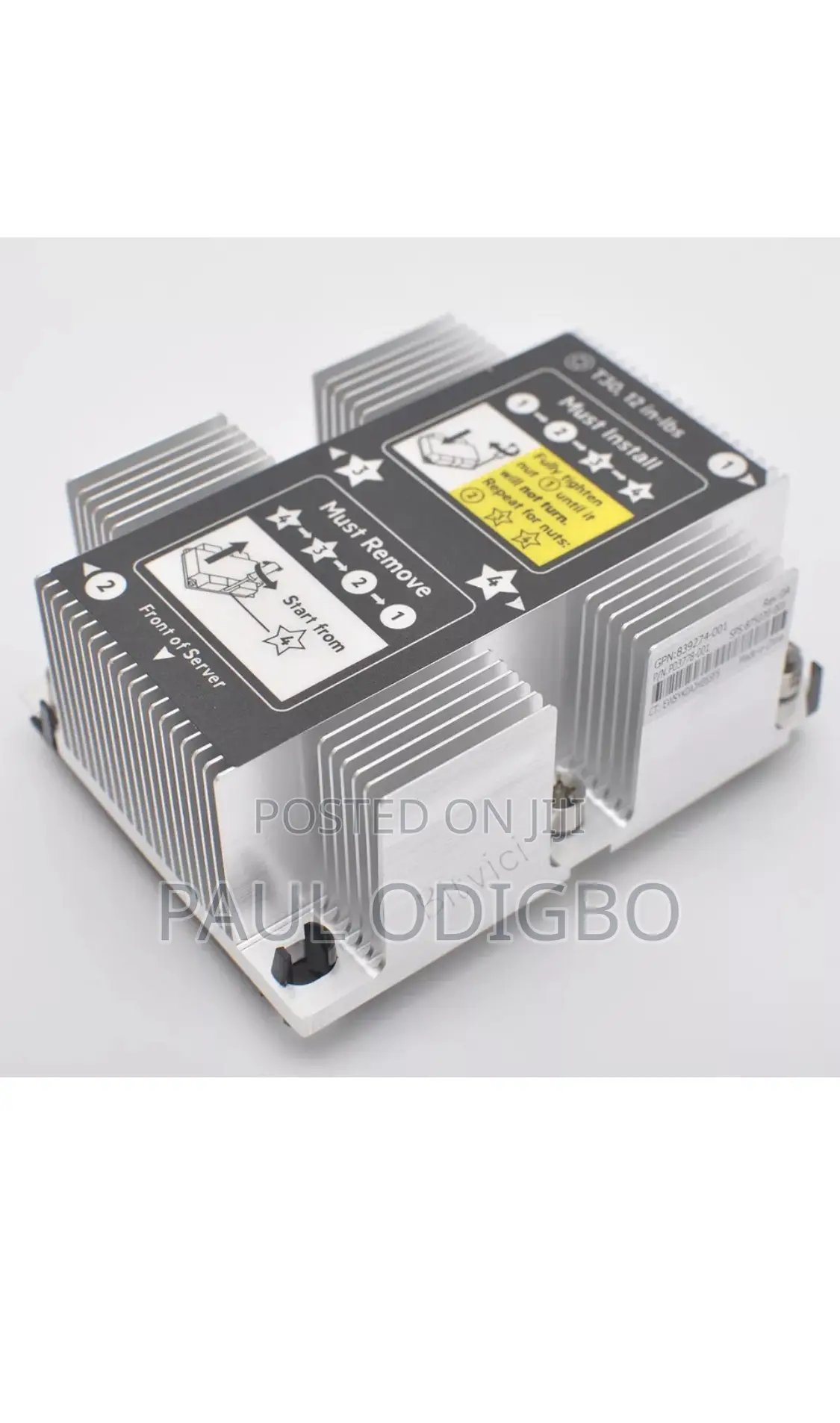 HP Proliant DL380 385 Gen10 Heatsink