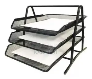 Office Documents Organiser Tray 3 Tier Metallic