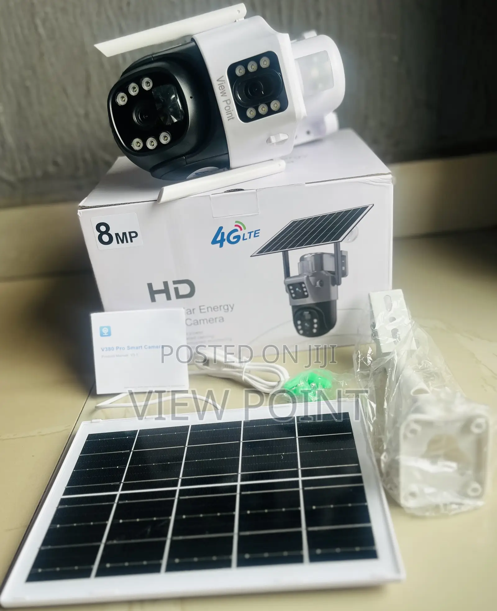 8mp Solar Powered 4g Simcard Dual Lens Alert Rotational Cctv