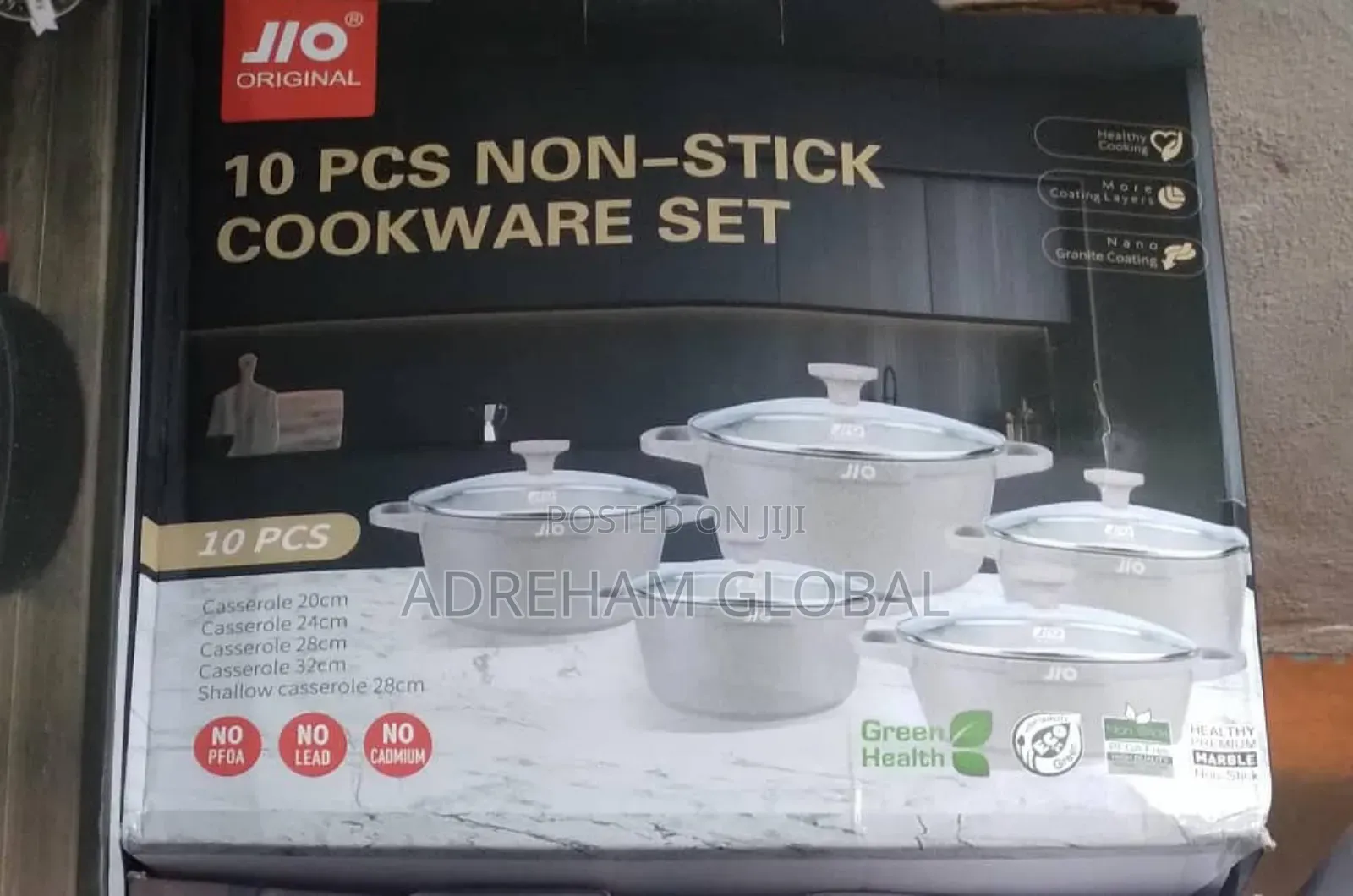10pcs Jio Cookware Pot Set (20cm, 24cm, 28cm, 28cm and 32cm)